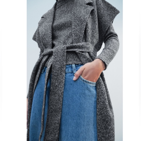 ZARA FLECKED 100% WOOL VEST - Picture 2 of 14